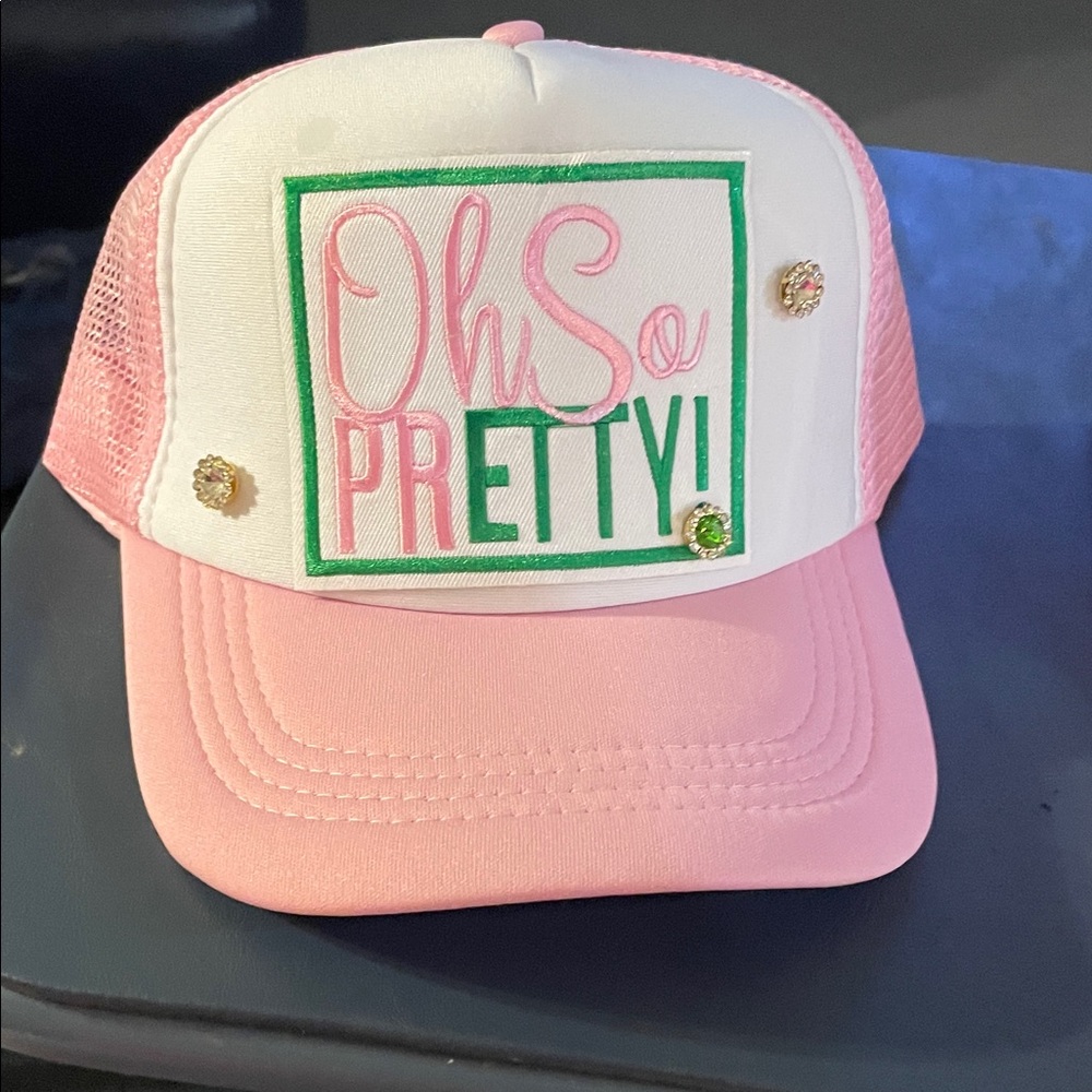Oh So Pretty Pink and White Kids Cap